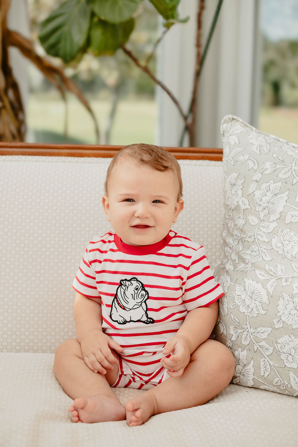 Bulldog Striped Romper