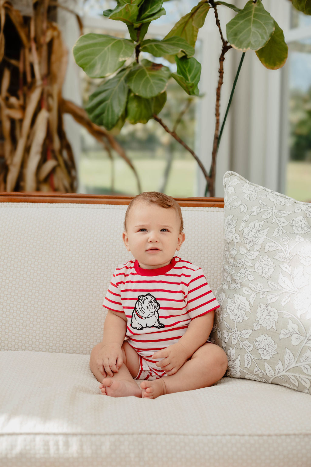 Bulldog Striped Romper