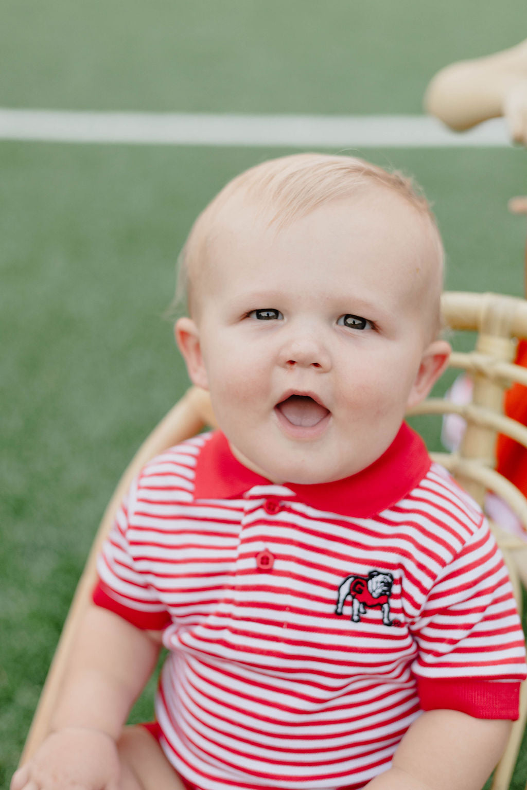 Red Striped Polo Bodysuit