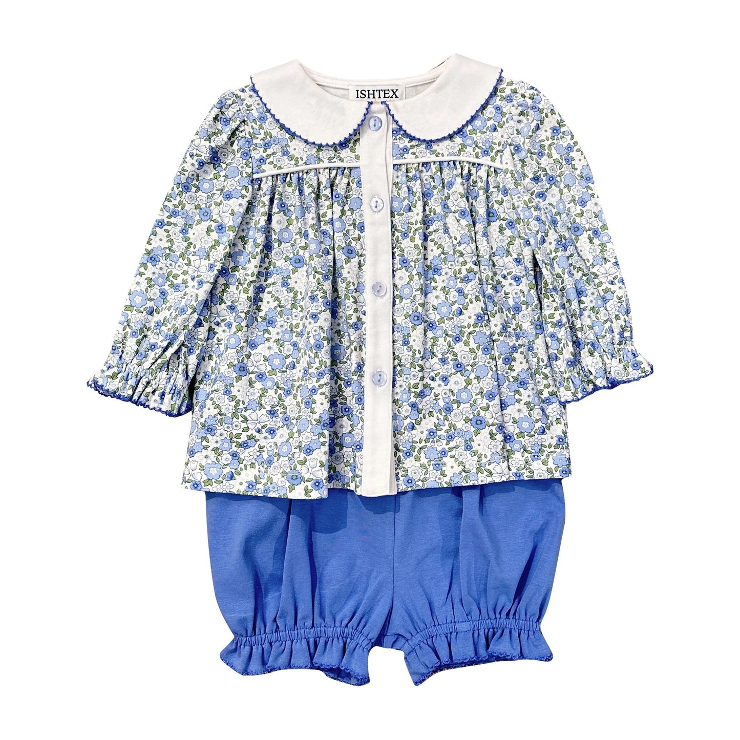 Blue Floral Bloomer Set