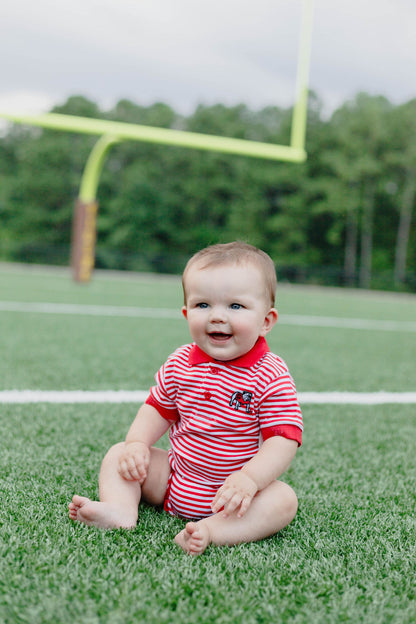 Red Striped Polo Bodysuit