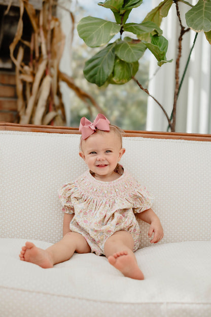 Claire Floral Smocked Bubble