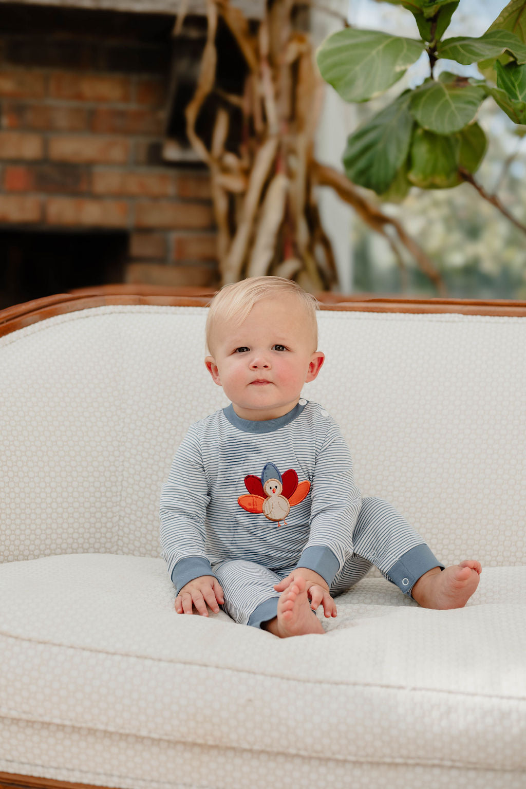 Striped Turkey Romper