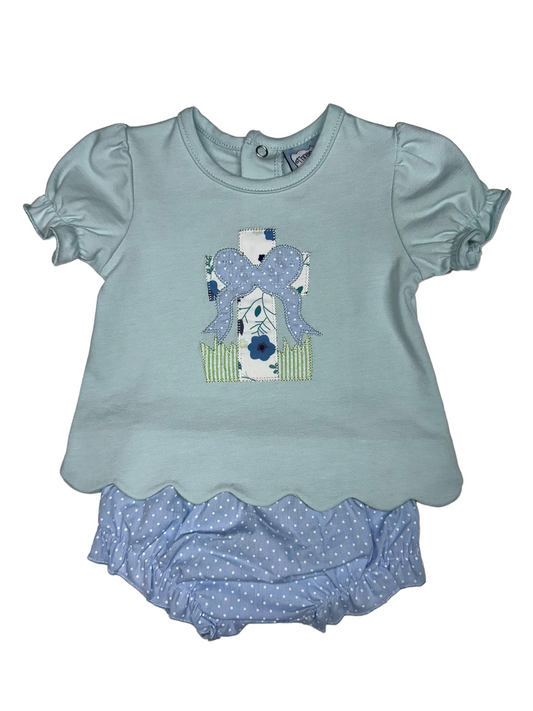 Cross Applique Bloomer Set